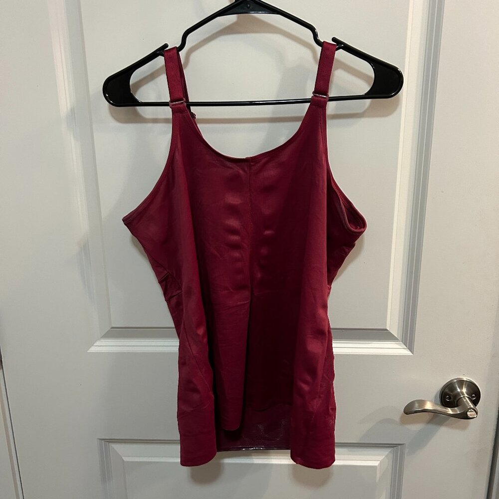 Ruby Ribbon Red Built In Camisole Tank Shapewear Support Top Size 42 (US XL) - Picture 2 of 4